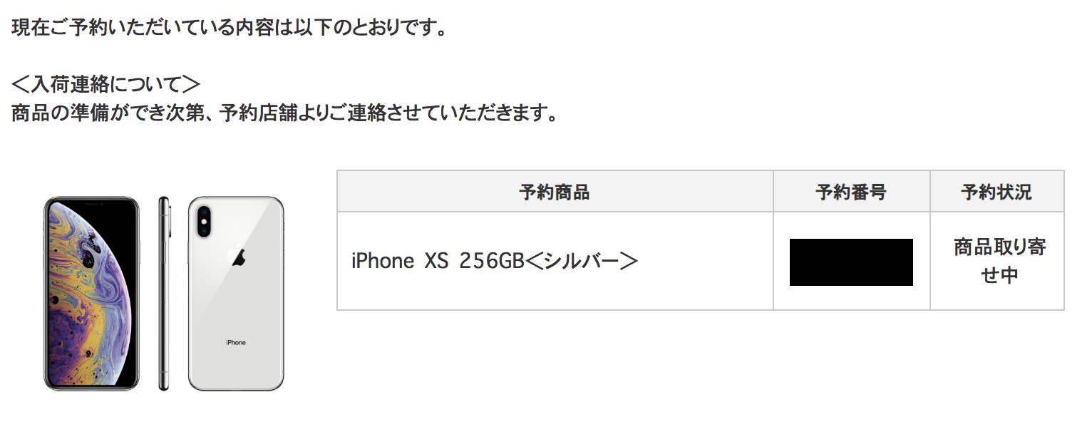 iPhone XS 256GB シルバーを注文